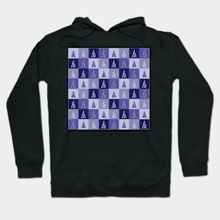 Blue Checkered Christmas Trees Pattern Hoodie